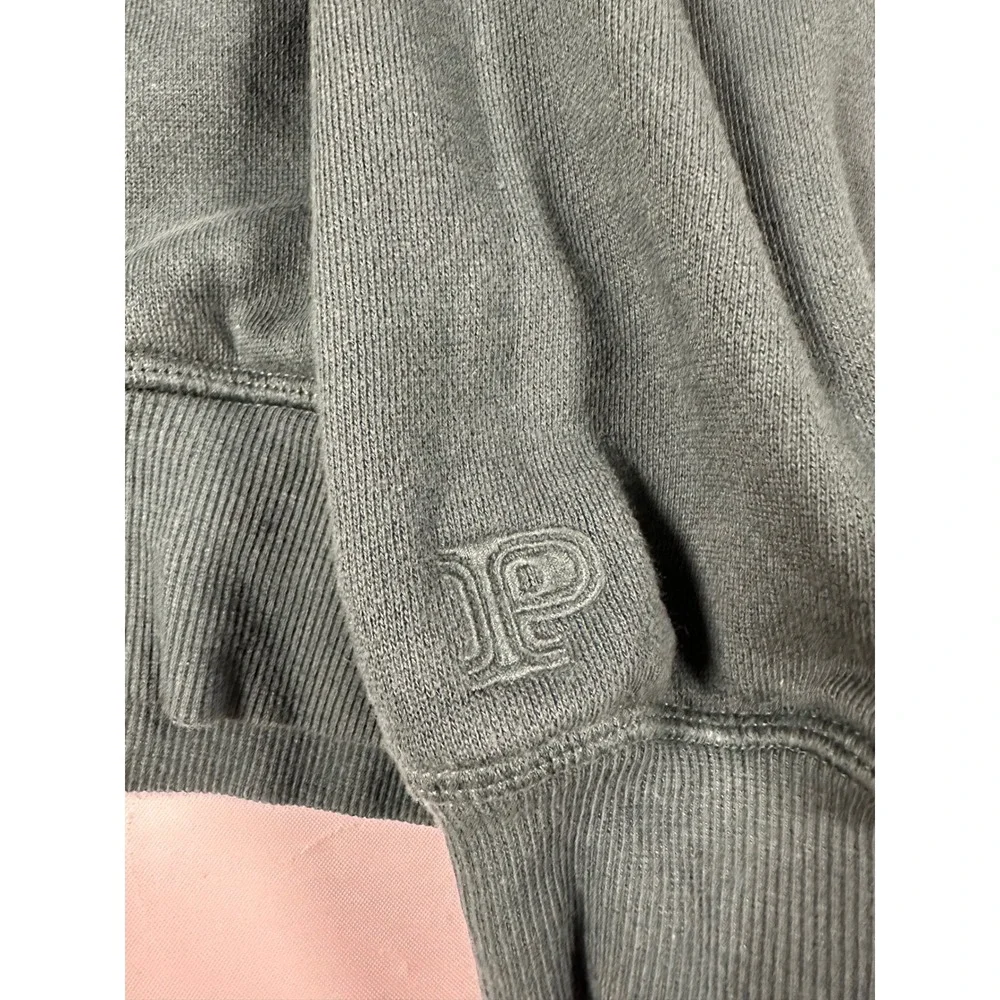 Victorias Secret PINK Quarter Zip Sweatshirt Forest Green Cropped Pullover L - Picture 2 of 4